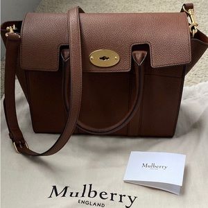 MULBERRY Classic Grain Calfskin Small Bayswater (Oak)/ Very Good Condition